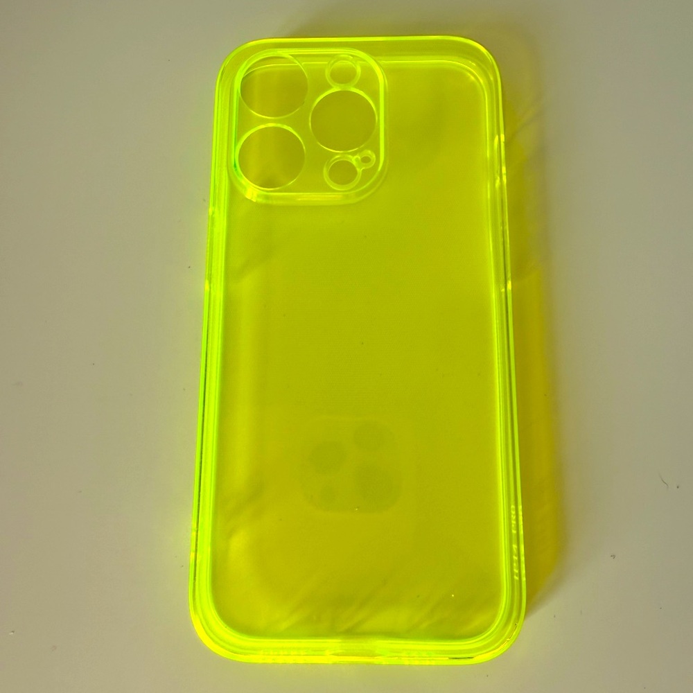 Neon Yellow Translucent iPhone 14 Pro Case